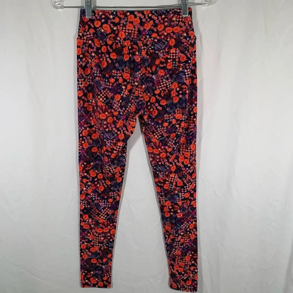 LulaRoe Leggings Women’s One Size Floral Pull On Stretchy - Picture 8 of 9
